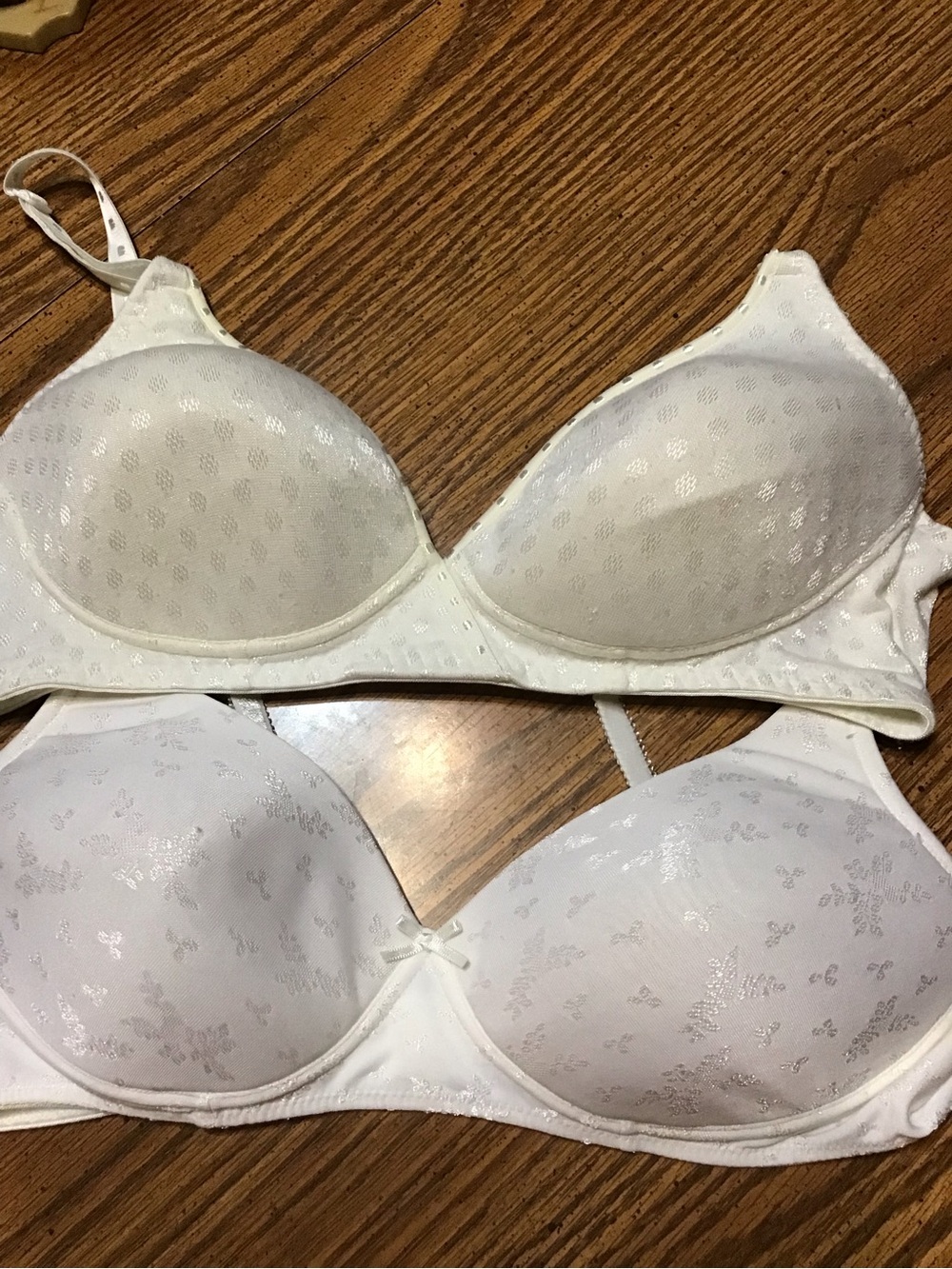 Fruit of the Loom White Padded Lace-Effect T-Shirt Bras, Set of 2